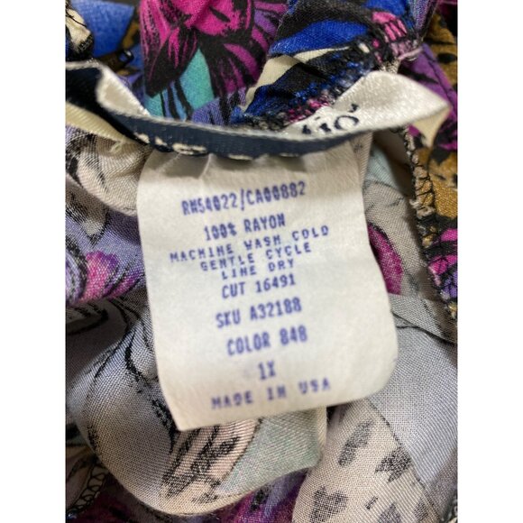 Vintage 1X Floral &‎ Animal Print Wrap Skirt & Top Set Eighties Jungle Wild Fun - Picture 9 of 11